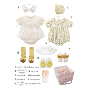 Baju Bayi vêtements en coton pour nouveau-né certifié Oeko-Tex pour nouveau-né pour bébé <span class=keywords><strong>de</strong></span> 0 à 3 mois coffret grenouillère pour filles - Product Image 4