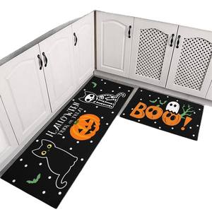 Ensemble de tapis de cuisine Temu Halloween, 2 pièces, rectangulaires, en velours cristal, antidérapants, motifs originaux pour la décoration du sol de la cuisine - Product Image 4