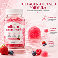 Gomitas de Colágeno de Marca Privada al por Mayor, Gomitas de Colágeno OEM, 60 Unidades, Favorecen la Salud de la Piel, el Cabello, las Uñas y las Articulaciones, Suplemento Dietético, Sabor a Bayas