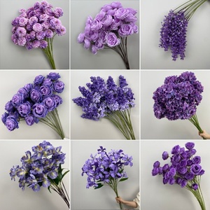Ramo de Flores Artificiales Color Púrpura, Hortensias, Rosas, Lirios, Flores de Seda para Decoración de Bodas, Fiestas y Hogar - Product Image 4