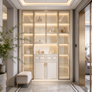 Mueble Zapatero Moderno para Entrada con Puerta de Cristal, Organizador de Almacenamiento para Pasillo, Mueble Minimalista para Apartamento o Villa - Product Image 4