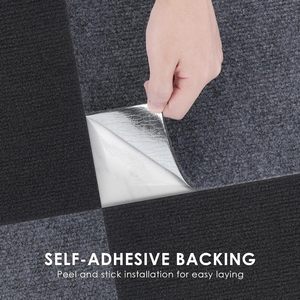 12 pièces auto-adhésif 12 "x 12" Peel Stick tapis carreaux de sol facile bricolage ameublement installer PP matériel boucle Pile techniques - Product Image 5