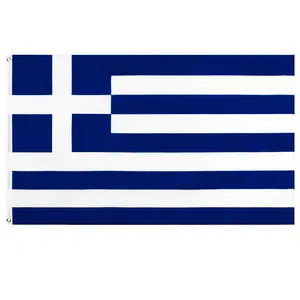 Manufacturer Custom Logo 90*150cm Polyester National Country Greece Flag 3x5ft
