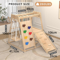Juguetes de Escalada para Niños, de Madera, Montessori, 8 en 1, Parque Infantil Interior, Gimnasio con Columpio y Tobogán para Niños Pequeños