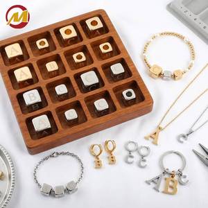 Personalized Metal Cube Beads A-Z <b>Letter</b> Charms for Handmade Bracelets Necklaces & DIY Crafts - Product Image 3