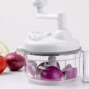 Multi-function Manual Hand Crank <b>Vegetable</b> <b>Chopper</b> Food Mincer Mixer with Transparent Bowl <b>for</b> Household Kitchen Use - Product Image 1