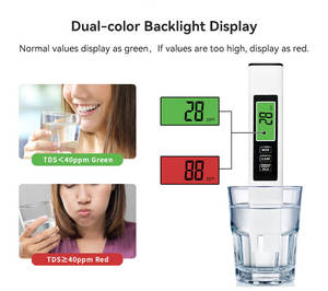 Testeur <span class=keywords><strong>3</strong></span>-en-<span class=keywords><strong>1</strong></span> TDS pour aquarium et <span class=keywords><strong>piscine</strong></span>, usage domestique, mesure TDS, EC et température, testeur TDS pour eau potable avec fonction rétroéclairée - Product Image 5