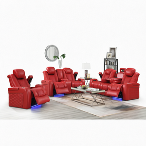 Canapé inclinable électrique moderne avec structure en bois, télécommande, extensible, modulaire, pour salon - Product Image 1