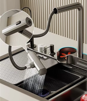 Évier de cuisine intelligent à cascade amélioré, avec un nouveau lave-gobelet amélioré et plus pratique à utiliser, robinet à débit d'eau de style douche
