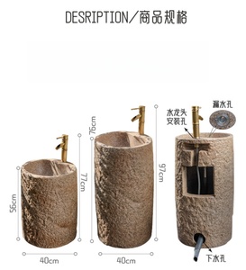 Nuevo lavabo para exteriores de estilo chino, lavabo integrado con aspecto de piedra para uso en jardines y villas - Product Image 6