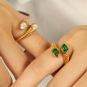 Fashion <b>Rings</b> <b>Titanium</b> Steel Zircon Inlay Geometric Shape Unisex Party Jewelry JZ117 US Size 7 - Product Image 4