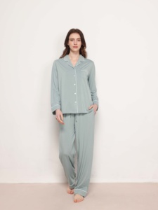 Оптовая продажа, зимние хлопковые пижамы с длинным рукавом, на заказ - Product Image 3