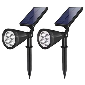 Solar Garden <b>Lights</b> 4 <b>LED</b> Solar Powered Outdoor Path <b>Light</b> Water Resistant <b>Plug</b> <b>In</b> Lawn Lamp - Product Image 1