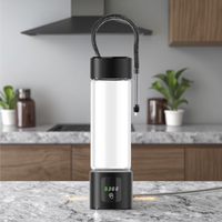 Longevity Taza de agua rica en hidrógeno de alta concentración Pantalla LED Electrólisis PEM alimentada por USB Capacidad de 460ml para