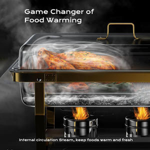 Vente en gros <span class=keywords><strong>de</strong></span> chauffe-plats rectangulaires personnalisables en acier inoxydable <span class=keywords><strong>pour</strong></span> buffet avec chauffage à l'alcool Réchaud <span class=keywords><strong>pour</strong></span> repas Réchaud à buffet à compartiment - Product Image 2