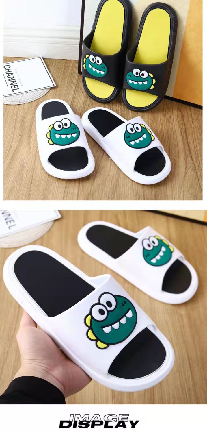Cartoon Home Indoor Anti-slip Soft Bottom Bath Slippers Women Men EVA PVC Slides Shoes