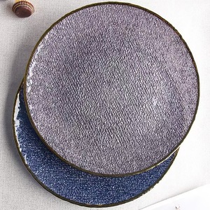 Assiette de présentation en <span class=keywords><strong>verre</strong></span> bleu-Plateau de service moderne de luxe pour affichage de fruits et de desserts de <span class=keywords><strong>maison</strong></span> d'échantillon de salon - Product Image 3