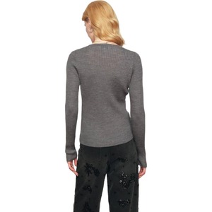 Cardigan en maille à <span class=keywords><strong>col</strong></span> en <span class=keywords><strong>V</strong></span> et manches longues pour <span class=keywords><strong>femme</strong></span>, coupe ajustée, avec fermeture boutonnée, personnalisable avec logo, vente en gros - Product Image 4
