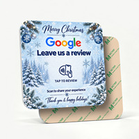 Autocollants de carte NFC de Noël festifs, plaques de commentaires Google en PVC RFID NTAG213 pour la promotion des bars, restaurants et fêtes de fin d'année