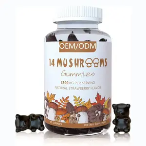 Health Support Diet Supplements Organic Mushroom-10 Strain Complex Fruity Vitamin Gummies