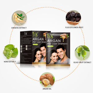 <span class=keywords><strong>Couleur</strong></span> de cheveux professionnelle, Oem Odm, étiquette privée, personnalisé, votre marque, huile d'argan, teinture de cheveux noire, shampoing, Sachet - Product Image 4