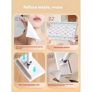 Recién llegado, toallitas húmedas reutilizables reemplazables, toalla manos libres, cambio de papel automático, fregonas de pared plana, fregona de limpieza de suelo - Product Image 5