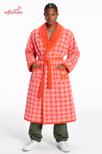 <span class=keywords><strong>Bata</strong></span> <span class=keywords><strong>de</strong></span> Baño <span class=keywords><strong>de</strong></span> Felpa para <span class=keywords><strong>Mujer</strong></span>, Súper Suave, Personalizada, con Puntos Naranjas, <span class=keywords><strong>de</strong></span> Secado Rápido, 100% Algodón, <span class=keywords><strong>de</strong></span> Lujo, para Uso Doméstico - Product Image 2