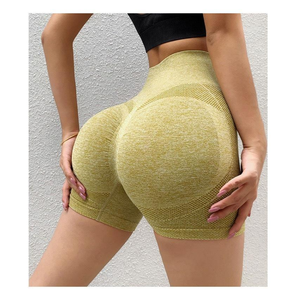 Phụ nữ liền mạch thể thao quần short yoga chạy bộ tập thể dục cao eo đẩy lên phòng tập thể dục quần ngắn Trọng lượng nhẹ chạy Yoga legging ngắn - Product Image 1