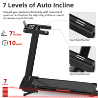Tapis de course électrique pliable 3-en-1 RS avec inclinaison, équipement de fitness portable pour la maison, tapis de marche de bureau avec test de fréquence cardiaque