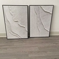 Peinture à l'huile et acrylique sur toile, diptyque abstrait minimaliste texturé en pierre gravée, grande taille, neutre, pour décoration murale d'hôtel ou de maison