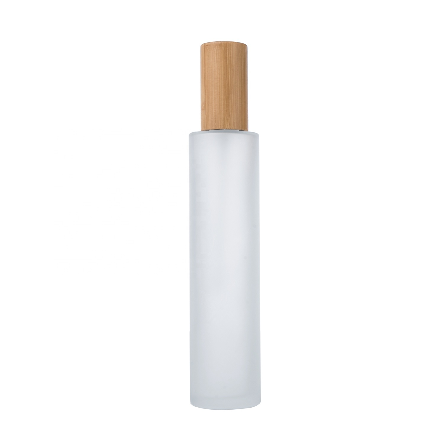 30ml 90ml 120ml Bamboo Cosmetic Glass Bottle Frosted Glass With Bamboo Cap