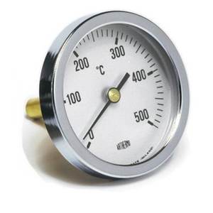 Bimetallic <b>Thermometer</b> Fig.569 40 mm zinc body chromed frame, brass stem mm.20 d.9 connection 1/4", block nut, temperature - Product Image 1