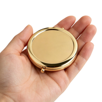 Miroir compact en métal personnalisé, miroir de poche rond de 7 cm avec logo personnalisé pour les commandes en gros