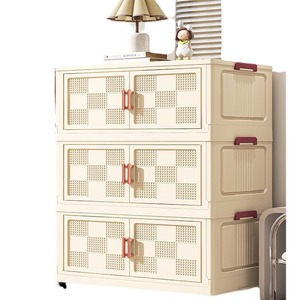 Armario de Almacenamiento Modular de Plástico, Organizador Apilable con Puertas y Ruedas, para Guarderí<span class=keywords><strong>a</strong></span>, Juguetes, Ropa de Bebés y Niños, Venta al Por Mayor - Product Image 5