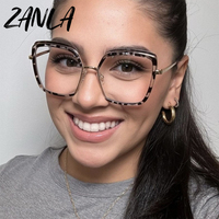 Montures de lunettes d'ordinateur carrées TR90 Léopard 2026, lunettes de vue surdimensionnées tendance, anti-lumière bleue, lunettes de lecture pour femmes