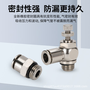 Connecteur pneumatique à connexion rapide, filetage externe de 6 mm, 1/4 pouces, cuivre nickelé, gaz comprimé - Product Image 5