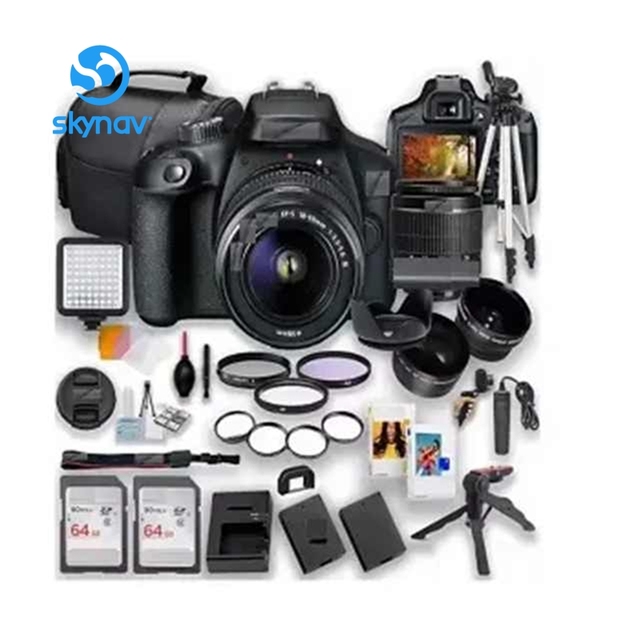 BRAND NEW 4000D T100 HD DSLR Camera with 2m Focal Length Rechargeable Battery SD Card Image Stabilization