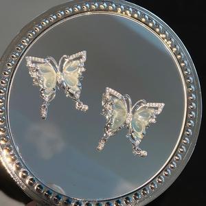 S925 Pure Silver Ice Clear <b>Jade</b> High-End Exquisite Double Button Gourd Necklace White <b>Jade</b> Marrow New Fashion Dangle Earrings - Product Image 1