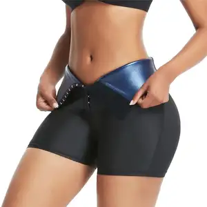 Plus Size Mulheres Shorts De Cintura Alta Compressão Emagrecimento Peso Thermo Legging Sauna Suor Calças