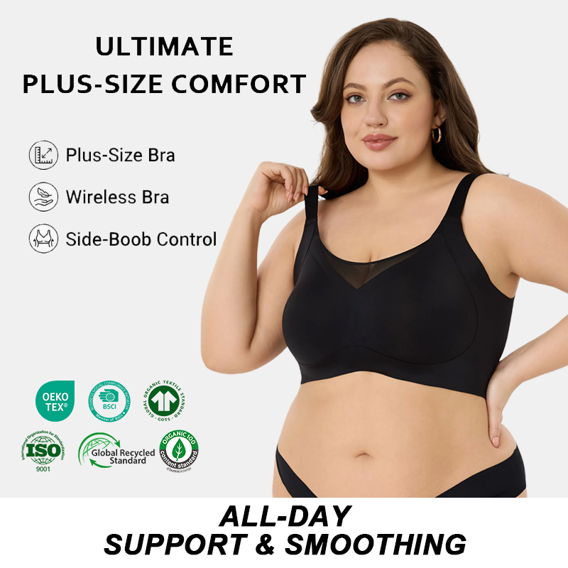 Shanhao Plus Size Push up Bra for Women Full Coverage Support Bra with Side Smoothing and Shaping Lift