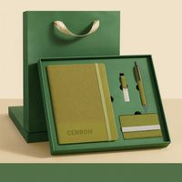 Set de Regalo de Papelería Ecológica de Lujo con Logotipo Personalizado, Cuaderno de Corcho con Impresión Serigráfica, Bolígrafo, Porta Tarjetas USB para el Día de la Tierra