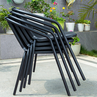 Mobilier d'extérieur moderne Ensemble de salle à manger 6 places Plateau en marbre Table à manger et fauteuil de patio imperméables et résistants à la chaleur