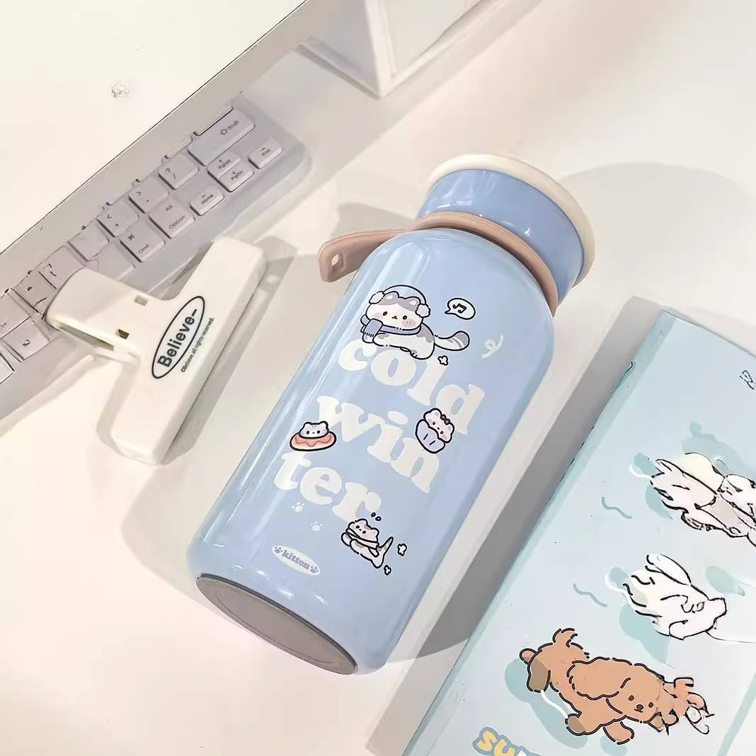 400ml milk thermos cup-blue