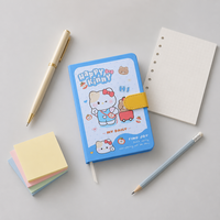Cuaderno de Tapa Dura con Encuadernación Térmica, Diseño de Gato de Dibujos Animados, 32K B5, 132 Hojas, 80GSM, Kawaii, Diario, Regalo Escolar para Niños y Estudiantes