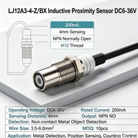 Interrupteur de proximité inductif NPN NO en métal IP54 LJ12A3-4-Z/BX, DC6-36V, distance de détection 4mm, 200mA, filetage M12