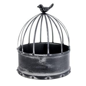 Toptan yuvarlak kuş kafesleri Vintage dekoratif Metal kuş kafesi ev dekor çiçekleri kafesi dekor sahne asılı saksı kuş kafesi - Product Image 1