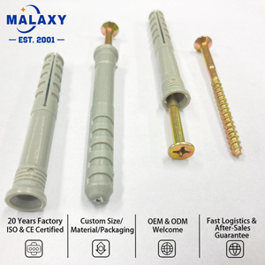 Cheville murale en plastique Malaxy, cheville d'expansion en nylon avec vis pour fixation sur plaque de plâtre, brique creuse, béton - Product Image 2