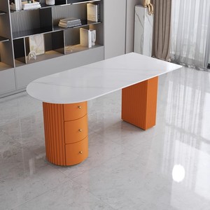 Mesa de consulta médica moderna para estética, estomatología y recepción de pacientes, con tablero de roca y escritorio de ordenador para consultas presenciales - Product Image 5