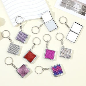 Mini espejo Bling llavero accesorios Venta caliente espejo llavero venta al por mayor espejo de bolsillo - Product Image 1