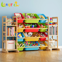 Organizzatore per Giocattoli a 6 Ripiani con 12 Contenitori Multicolore e Design a Libreria, Scaffale Unisex per Bambini per Sala Giochi e Uso Domestico
